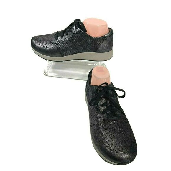 Dansko Womens Black Sneaker Shoe Size 42 EU 11.5-12 US Christina Metallic Suede - Picture 12 of 12
